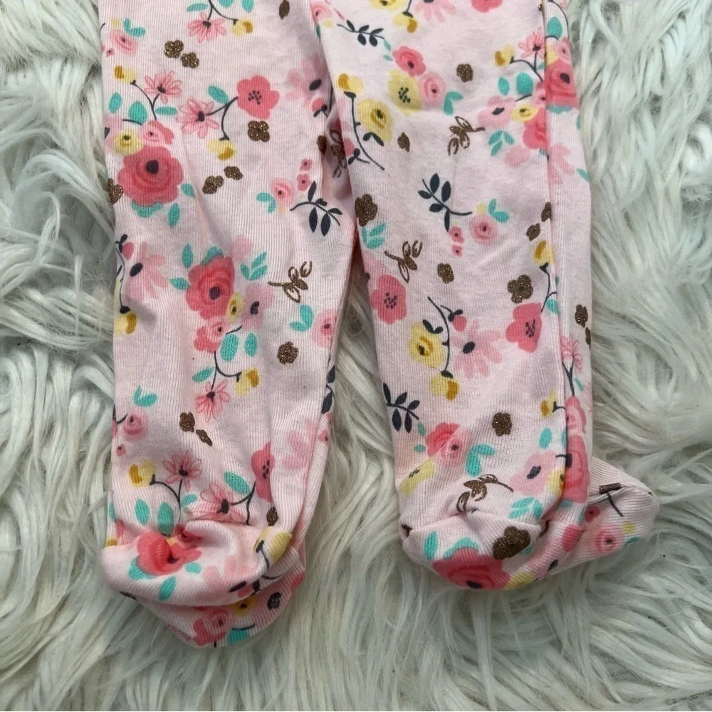 Gerber Outfit Light Pink Metallic Floral